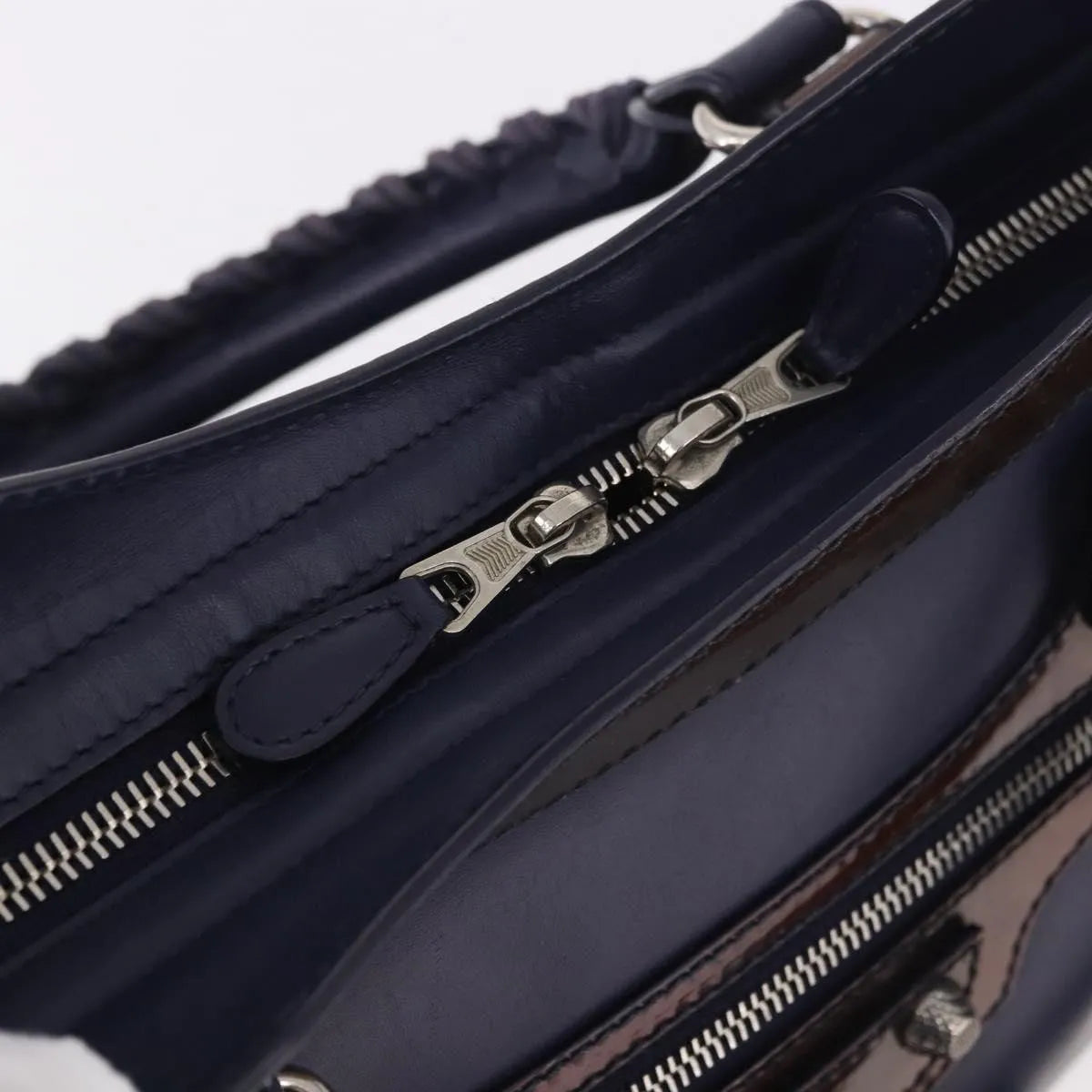 Balenciaga Holiday City Giant Studs Matte Calfskin, Navy, Leather, Handbag