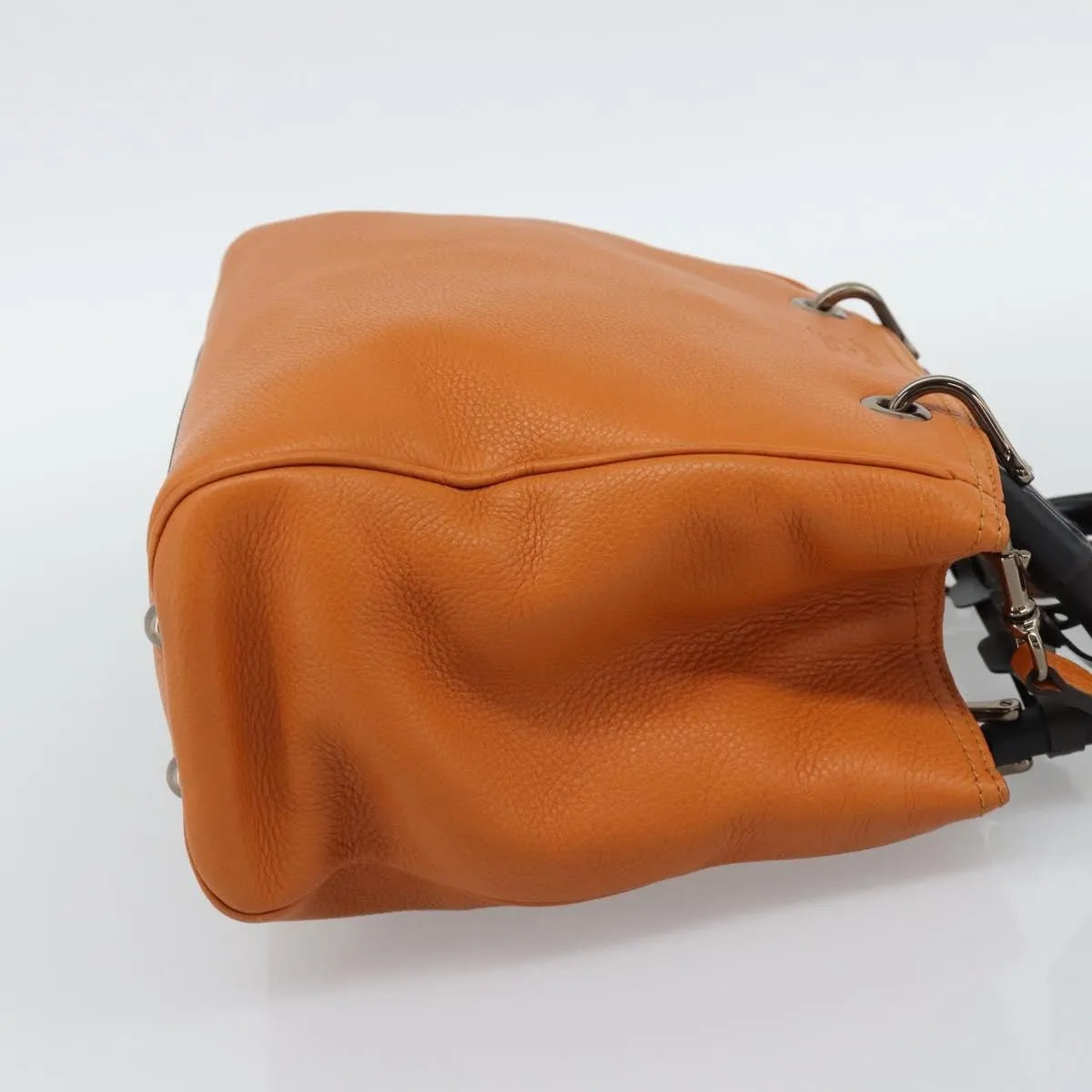 Gucci Bamboo shopper Leather, Orange, Leather, Handbag