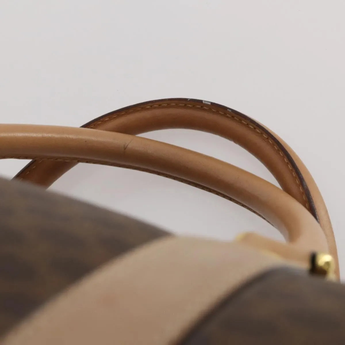 Celine Vintage Duffle Macadam Coated Canvas, Brown, Canvas, Travel Bag