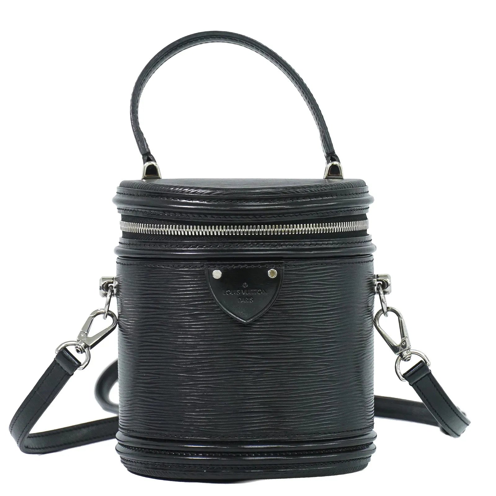Louis Vuitton Cannes Epi, Black, Leather, Handbag
