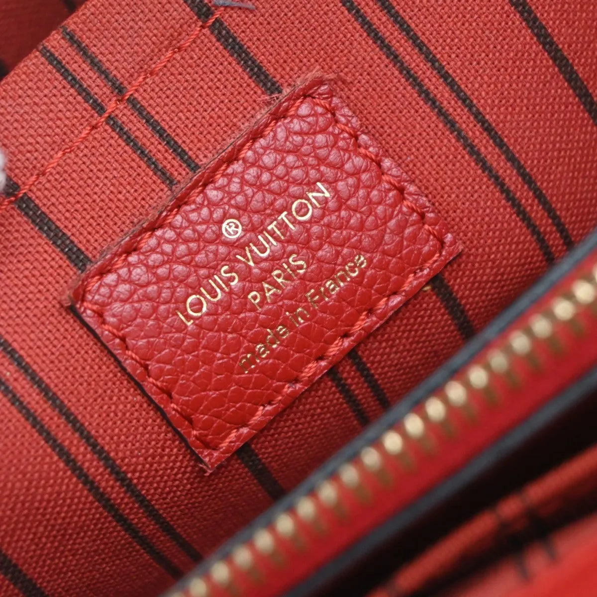 Louis Vuitton Montaigne Monogram Empreinte Leather, Red, Leather, Handbag