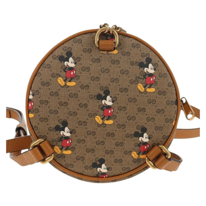 Gucci Disney Mickey Mouse Round Backpack (Outlet) Printed Mini GG Coated Canvas, Beige, Canvas, Backpack