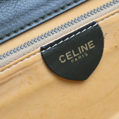 Celine Vintage Leather, Green, Leather, Shoulder Bag