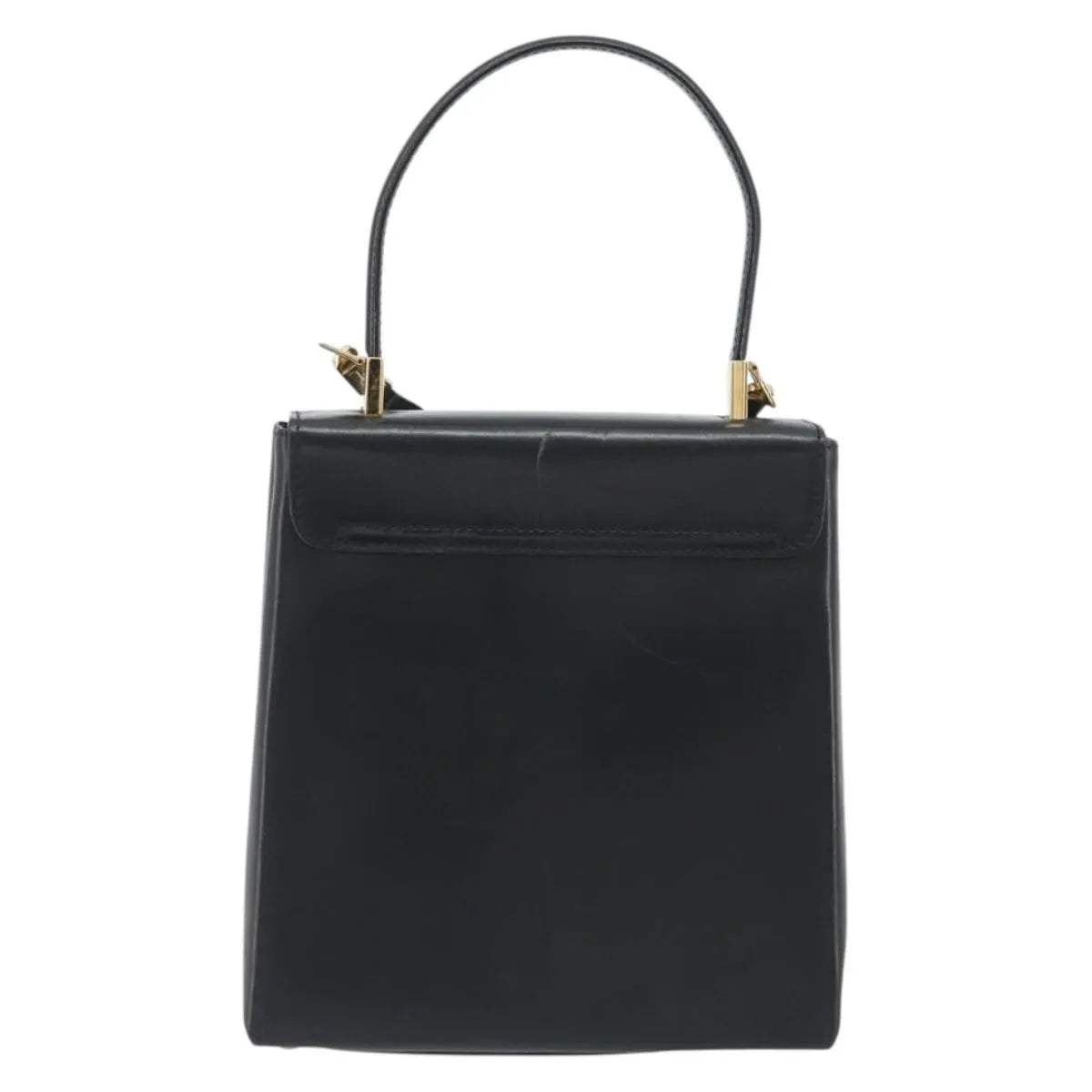 Salvatore Ferragamo Gancini Convertible Top Handle Leather, Black, Leather, Handbag