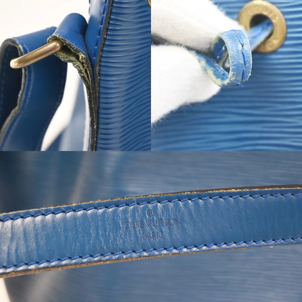 Louis Vuitton Petit Noe Epi Leather, Blue, Leather, Shoulder Bag