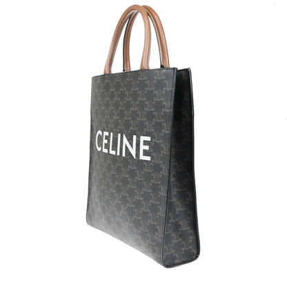 Celine Vertical Cabas Tote Triomphe Coated Canvas, Brown, Canvas, Tote Bag