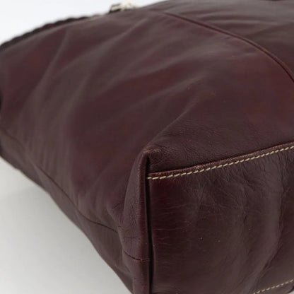 Gucci Logo Crest Messenger Leather, Burgundy, Leather, Shoulder Bag