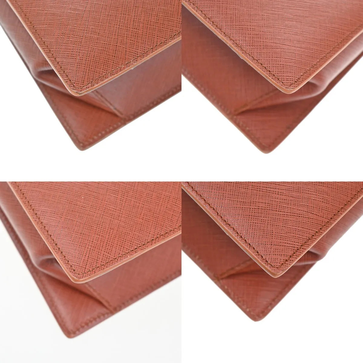 Salvatore Ferragamo Double Gancini Top Handle Saffiano Leather, Brown, Leather, Handbag