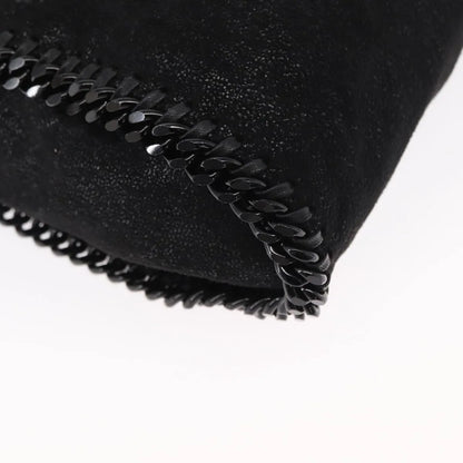 Stella McCartney Falabella Fold Over Shaggy Deer, Black, Polyester, Shoulder Bag
