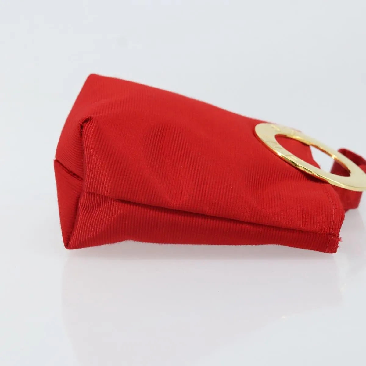 Celine Circle Logo Nylon, Red, Nylon, Clutch