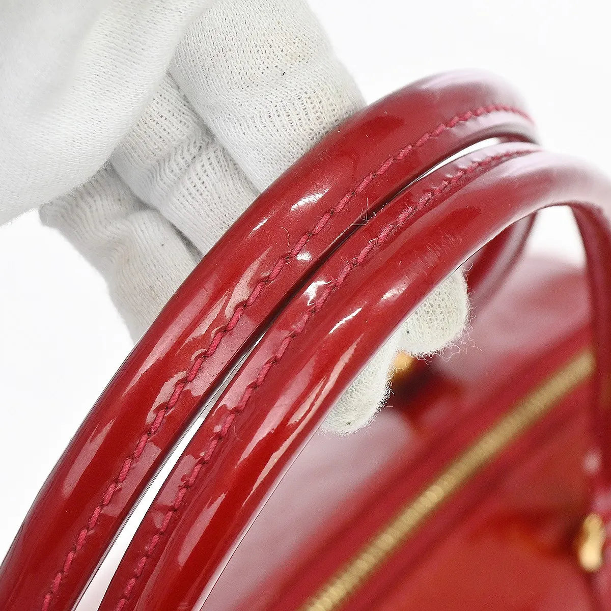 Louis Vuitton Sherwood Monogram, Red, Patent Leather, Handbag