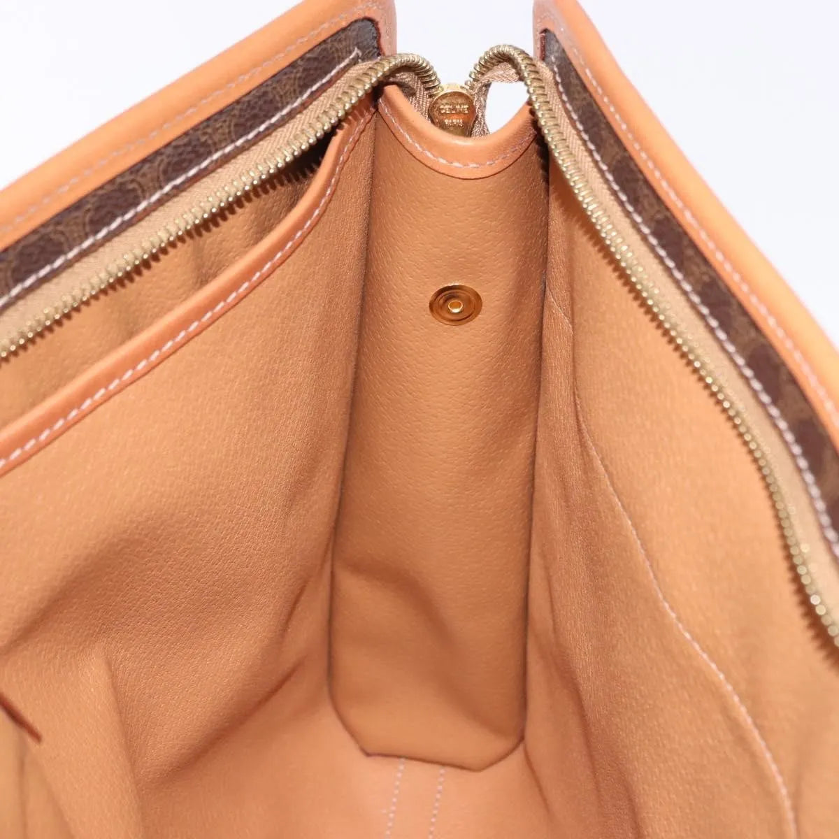 Celine Macadam Pochette Canvas and Leather, Brown, PVC, Clutch