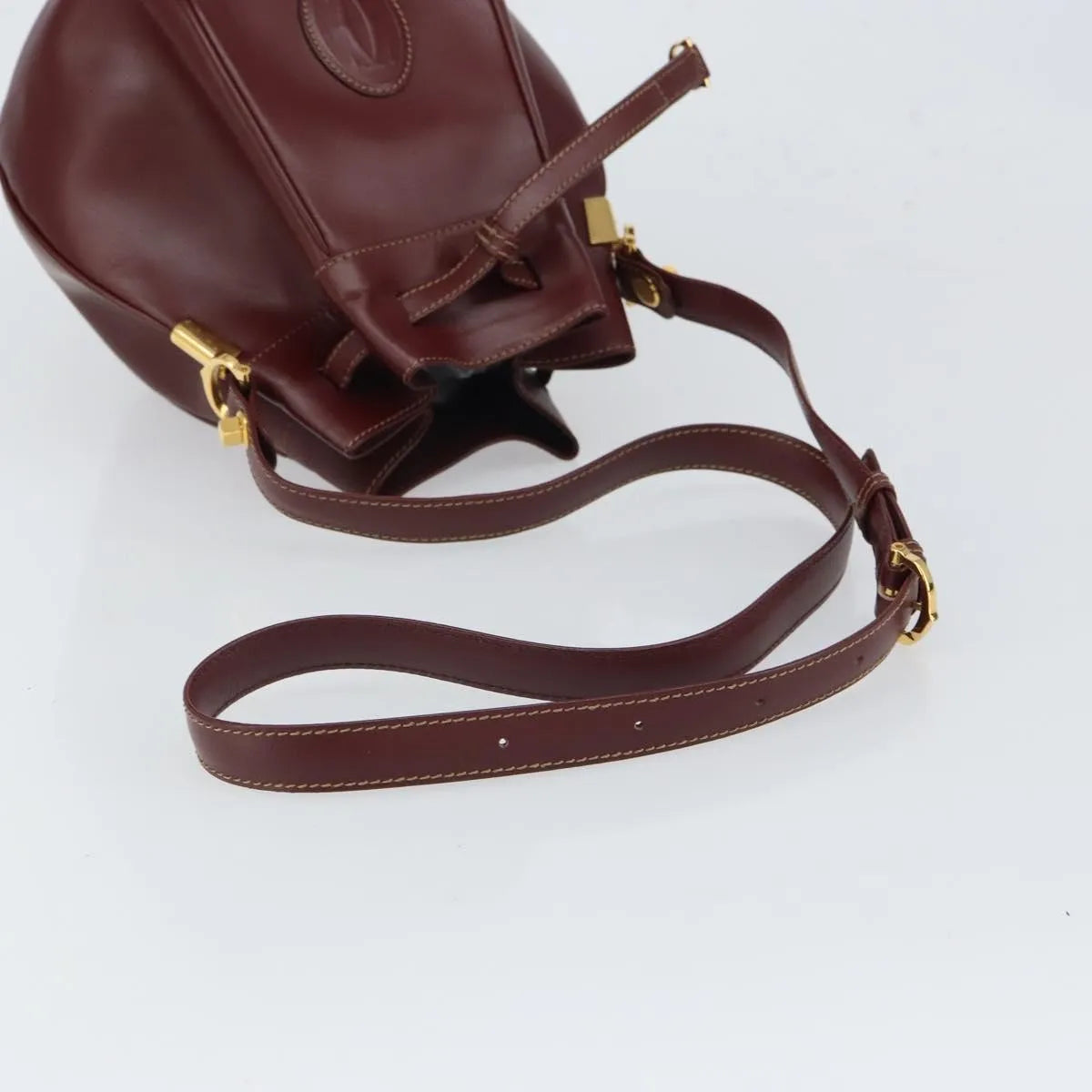 cartier Must de cartier Leather, Burgundy, Leather, Shoulder Bag