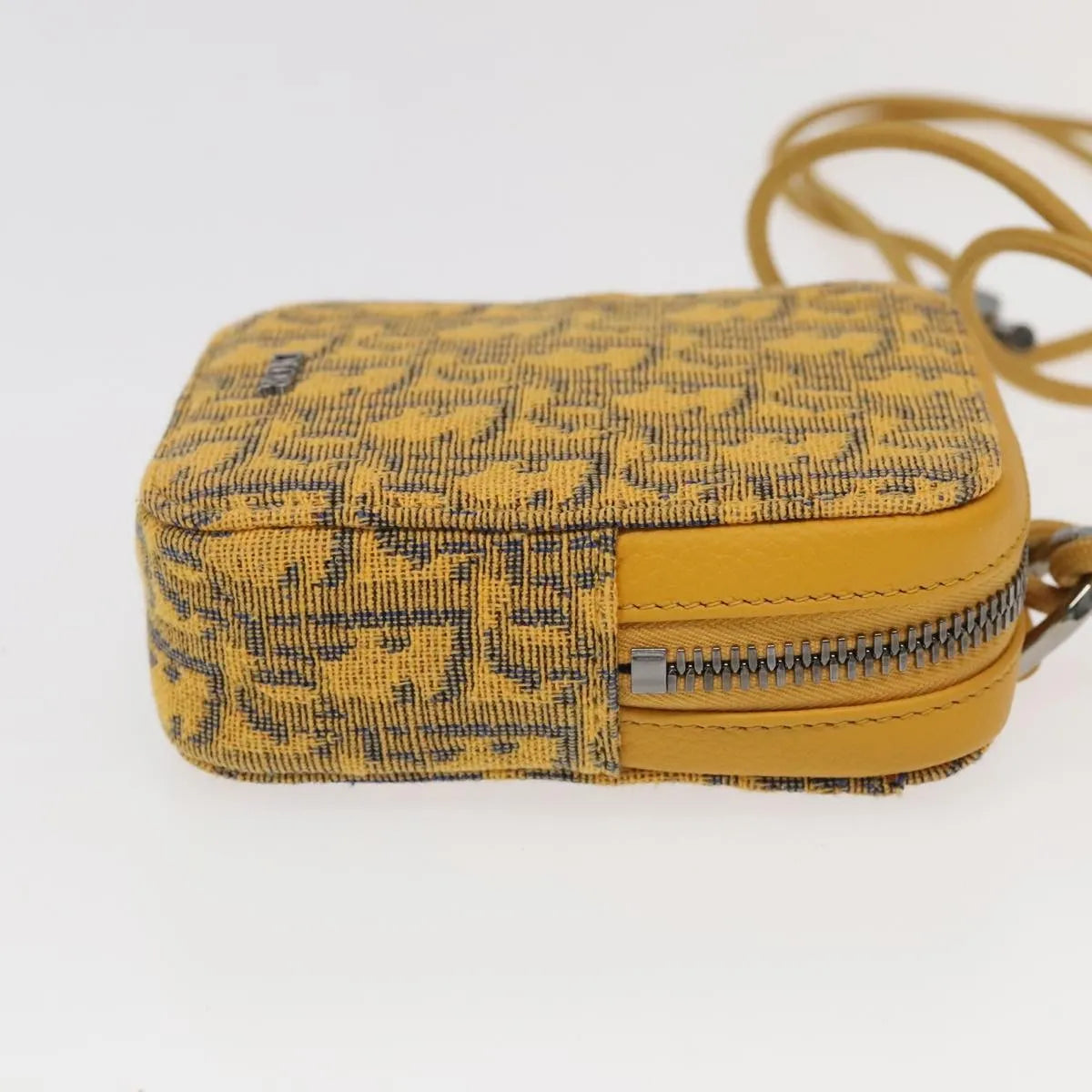 Christian Dior Vintage Trotter Canvas, Yellow, Canvas, Clutch