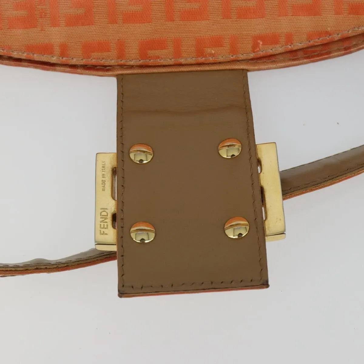 Fendi Zucchino Canvas Mamma Baguette canvas, Orange, Canvas, Shoulder Bag