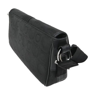 Salvatore Ferragamo Gancini Canvas, Black, Canvas, Shoulder Bag