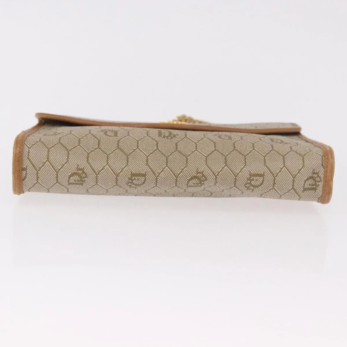 Christian Dior Vintage Honeycomb chain Canvas, Beige, Canvas, Shoulder Bag