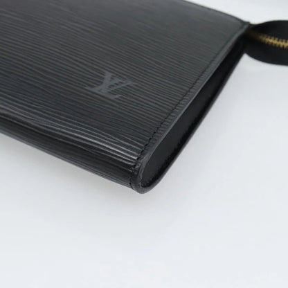 Louis Vuitton Pochette Accessoires Epi, Black, Leather, Clutch