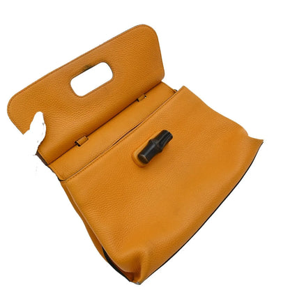 Gucci Bamboo Daily Top Handle Leather, Orange, Leather, Handbag