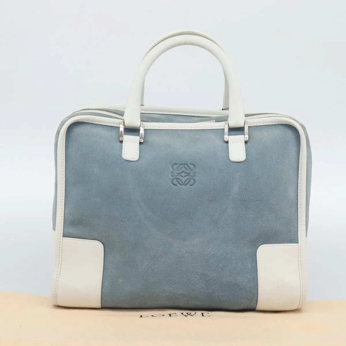 Loewe Amazona Suede, Blue, Suede, Handbag