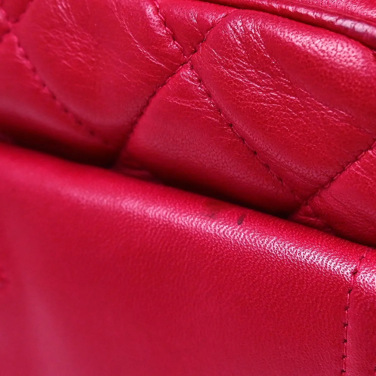 Chanel Vintage Front Pocket Camera Quilted Lambskin, Red, Leather, Shoulder Bag