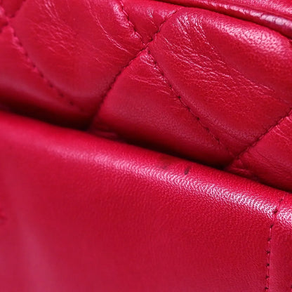 Chanel Vintage Front Pocket Camera Quilted Lambskin, Red, Leather, Shoulder Bag