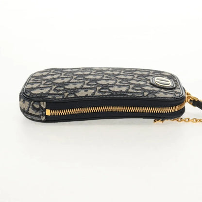Christian Dior 30 Montaigne Phone Holder on Chain Oblique Canvas, Navy, Canvas, Clutch