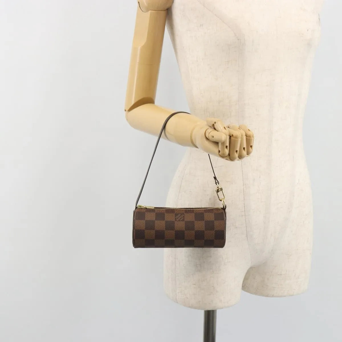 Louis Vuitton Papillon Pochette Damier Ebene, Brown, Canvas, Clutch