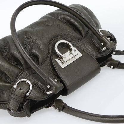 Salvatore Ferragamo Marisa Leather, Khaki, Leather, Handbag