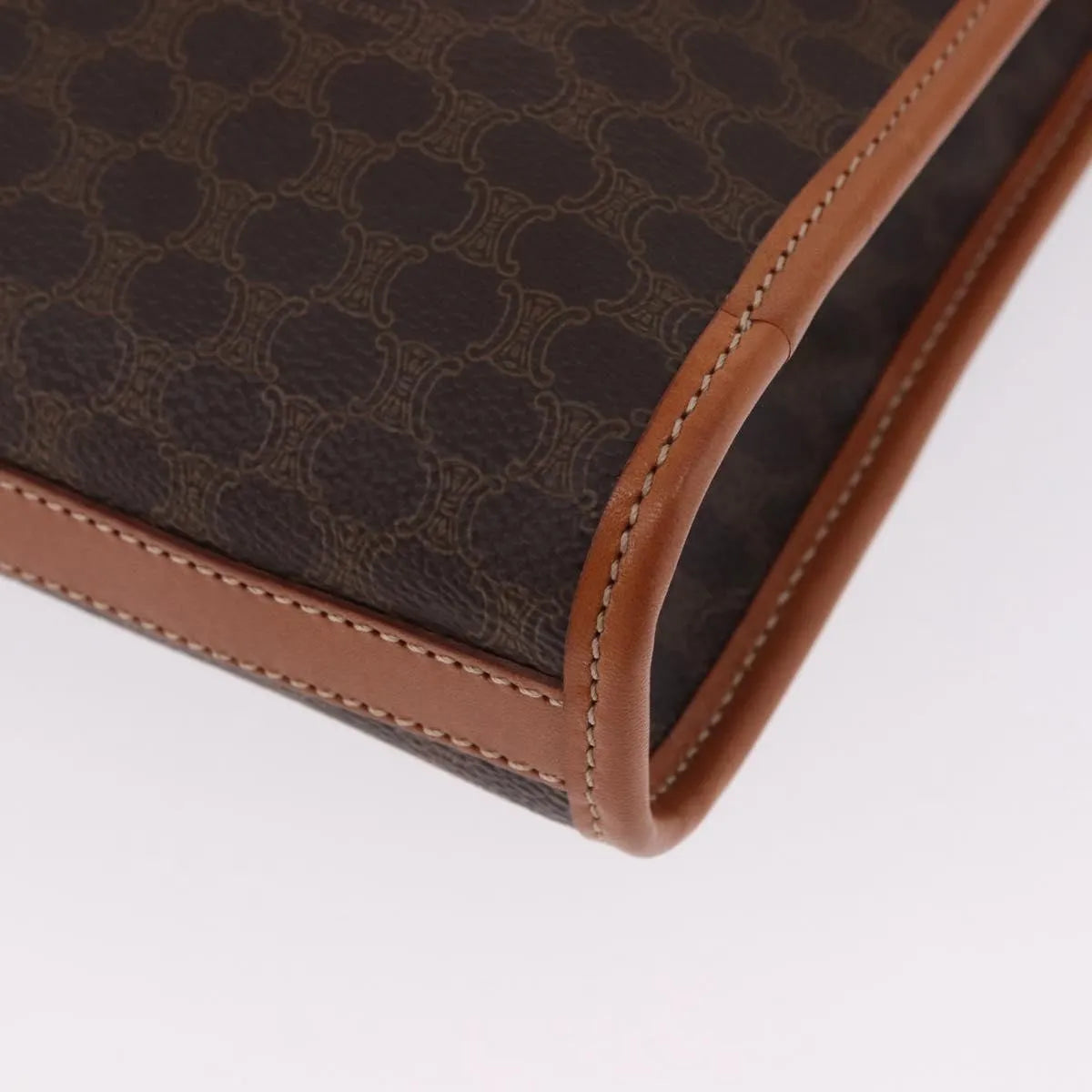 Celine Macadam Pochette Canvas and Leather, Brown, PVC, Clutch