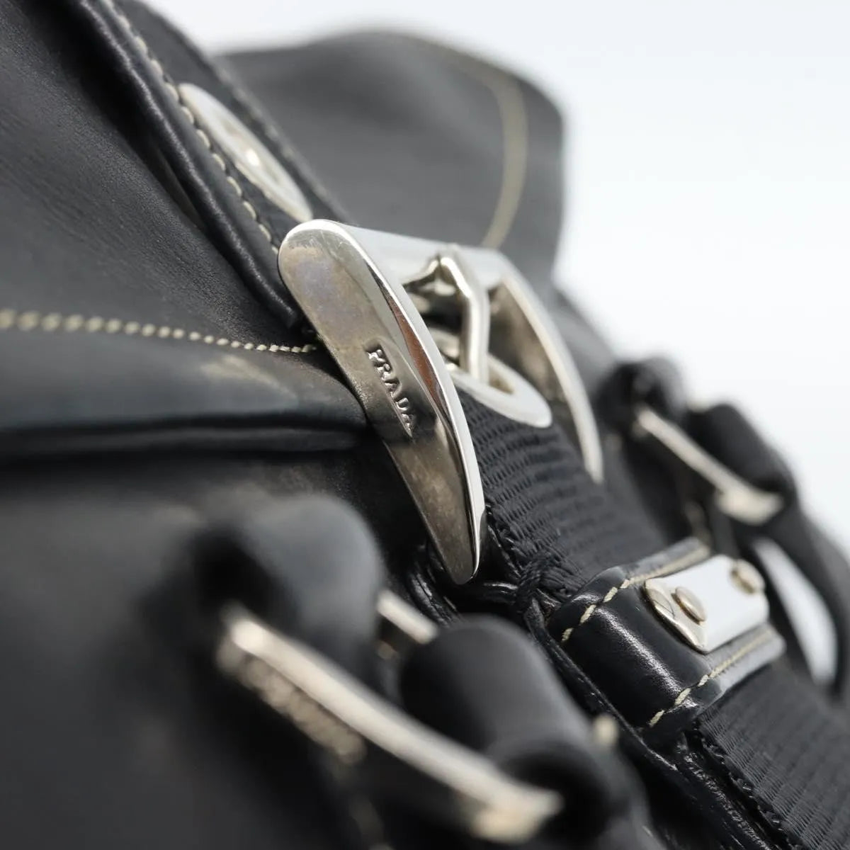 Prada Convertible Shopping Tote Saffiano Leather Saffiano Leather, Black, Leather, Tote Bag