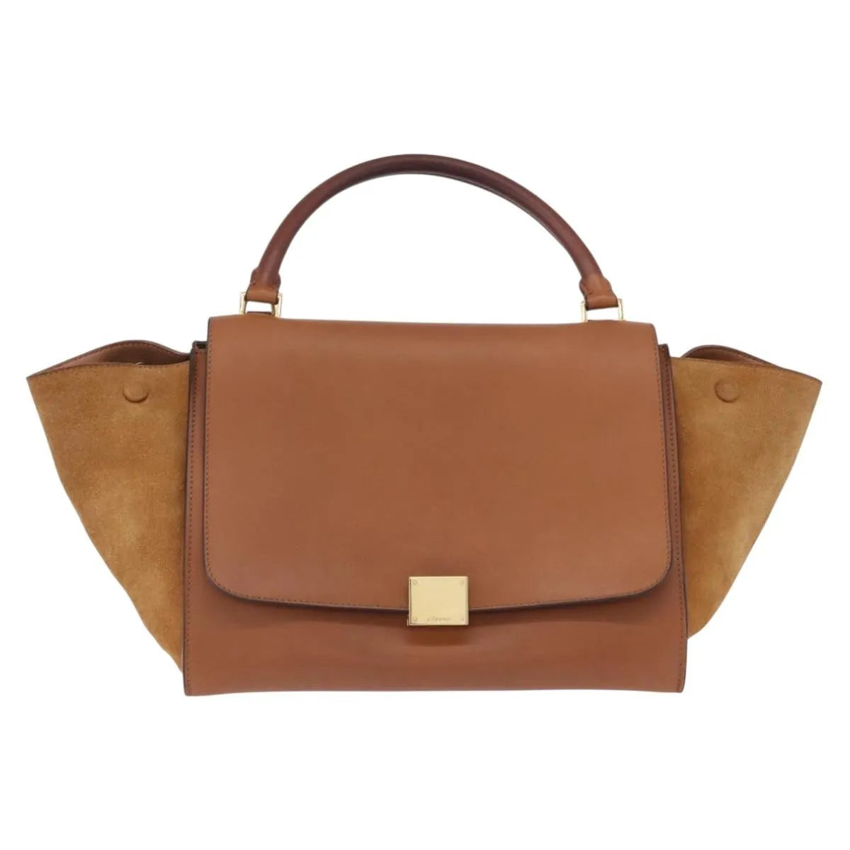Celine Trapeze Leather, Brown, Leather, Handbag