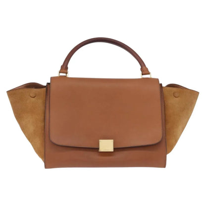 Celine Trapeze Leather, Brown, Leather, Handbag