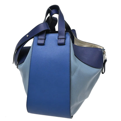 Loewe Hammock Leather, Blue, Leather, Handbag