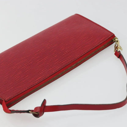 Louis Vuitton Pochette Accessoires Epi, Red, Leather, Clutch