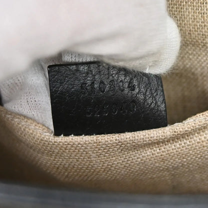 Gucci Interlocking Leather, Black, Leather, Shoulder Bag