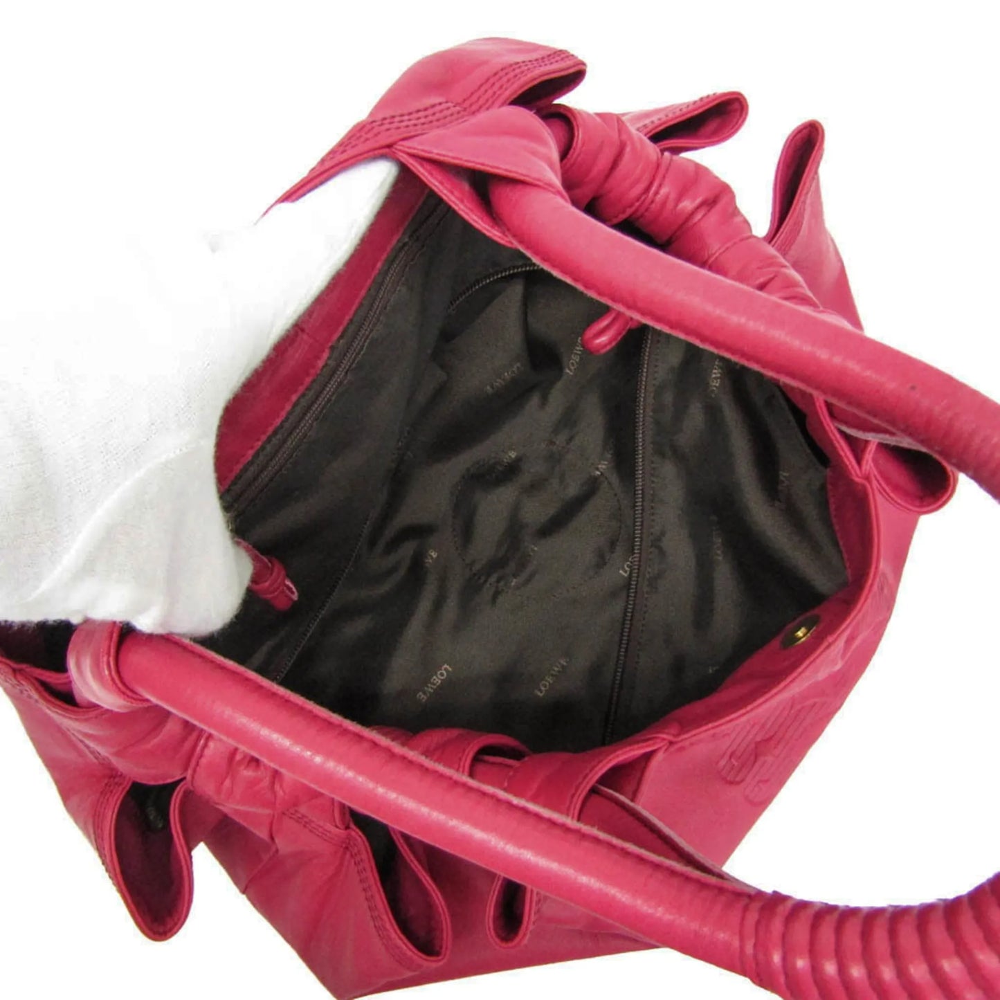 Loewe Anagram Logo Nappa Aire Hand Leather, Pink, Leather, Handbag