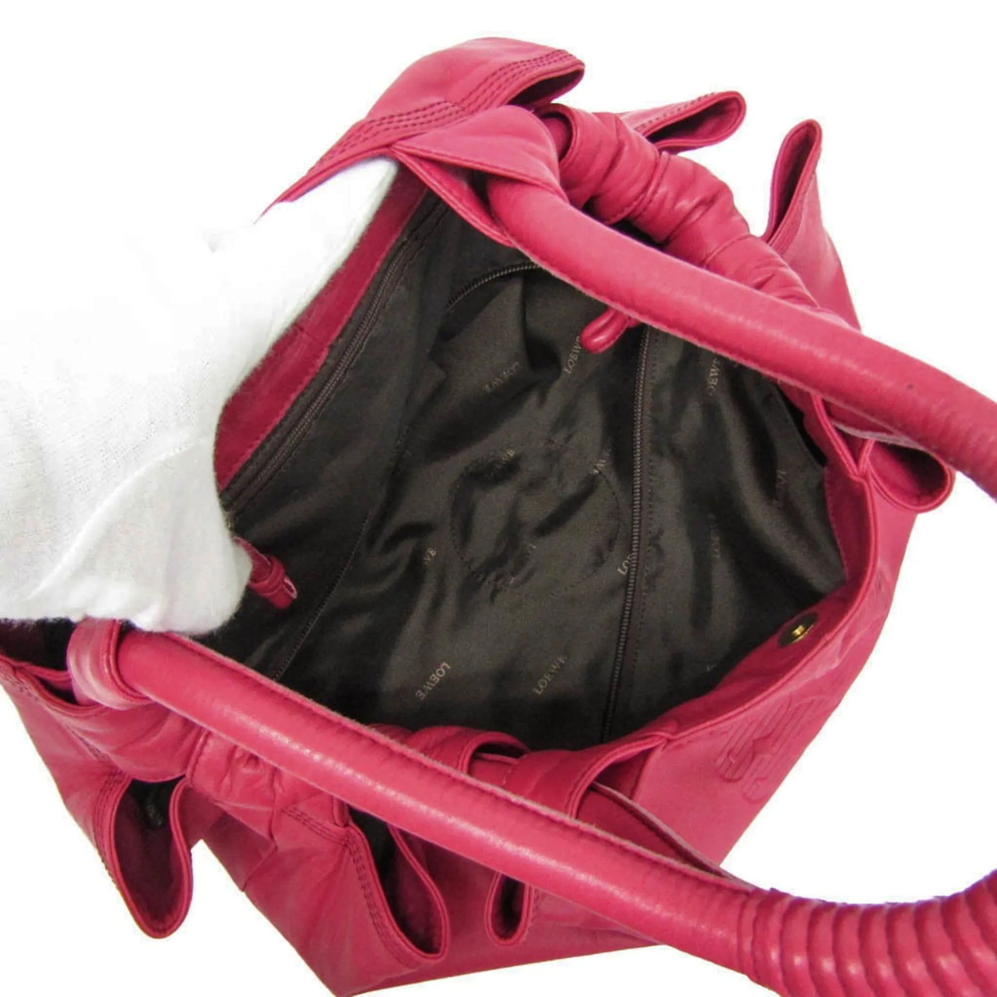 Loewe Anagram Logo Nappa Aire Hand Leather, Pink, Leather, Handbag