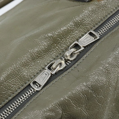 Saint Laurent Easy Y Satchel Patent, Khaki, Patent Leather, Handbag