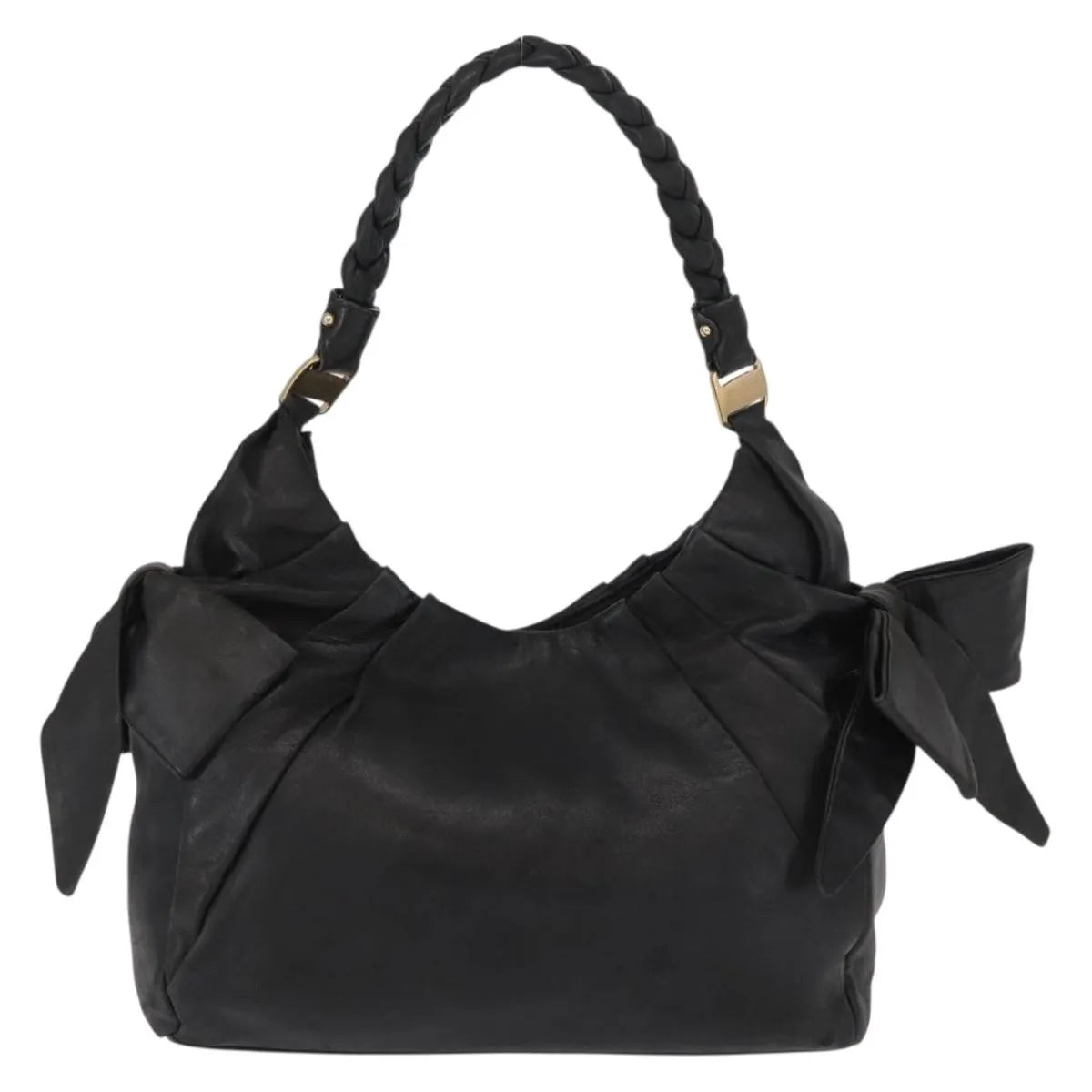 Salvatore Ferragamo Vintage Leather, Black, Leather, Tote Bag
