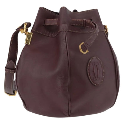 cartier Must de cartier Leather, Burgundy, Leather, Shoulder Bag