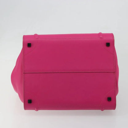 Celine Luggage Smooth Leather, Pink, Leather, Tote Bag
