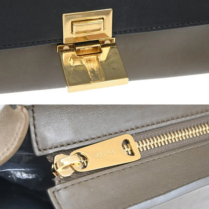 Celine Trapeze Leather with Suede, Multicolour, Leather, Handbag