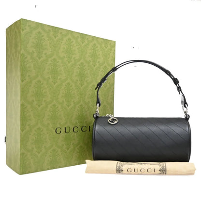 Gucci Blondie Interlocking GG Leather, Black, Leather, Handbag