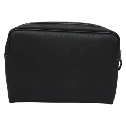 Christian Dior Vintage Honeycomb Zip Coated Canvas, Black, Canvas, Clutch