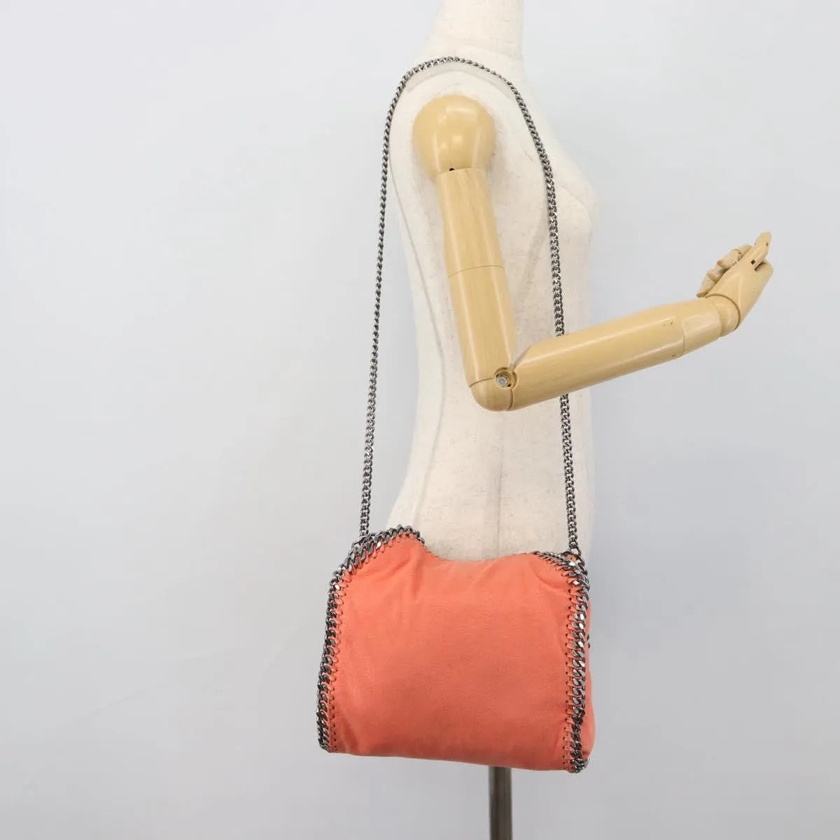 Stella McCartney Falabella Fold Over Faux Leather, Orange, Polyester, Shoulder Bag