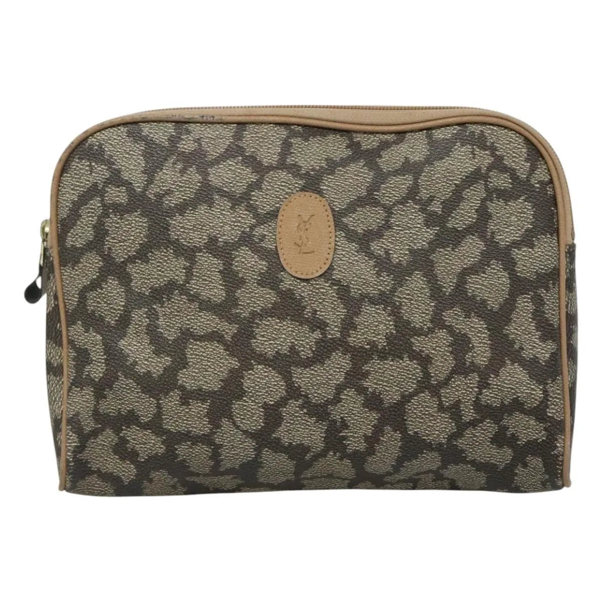 Saint Laurent Vintage Clutch PVC, Gray, Canvas, Clutch