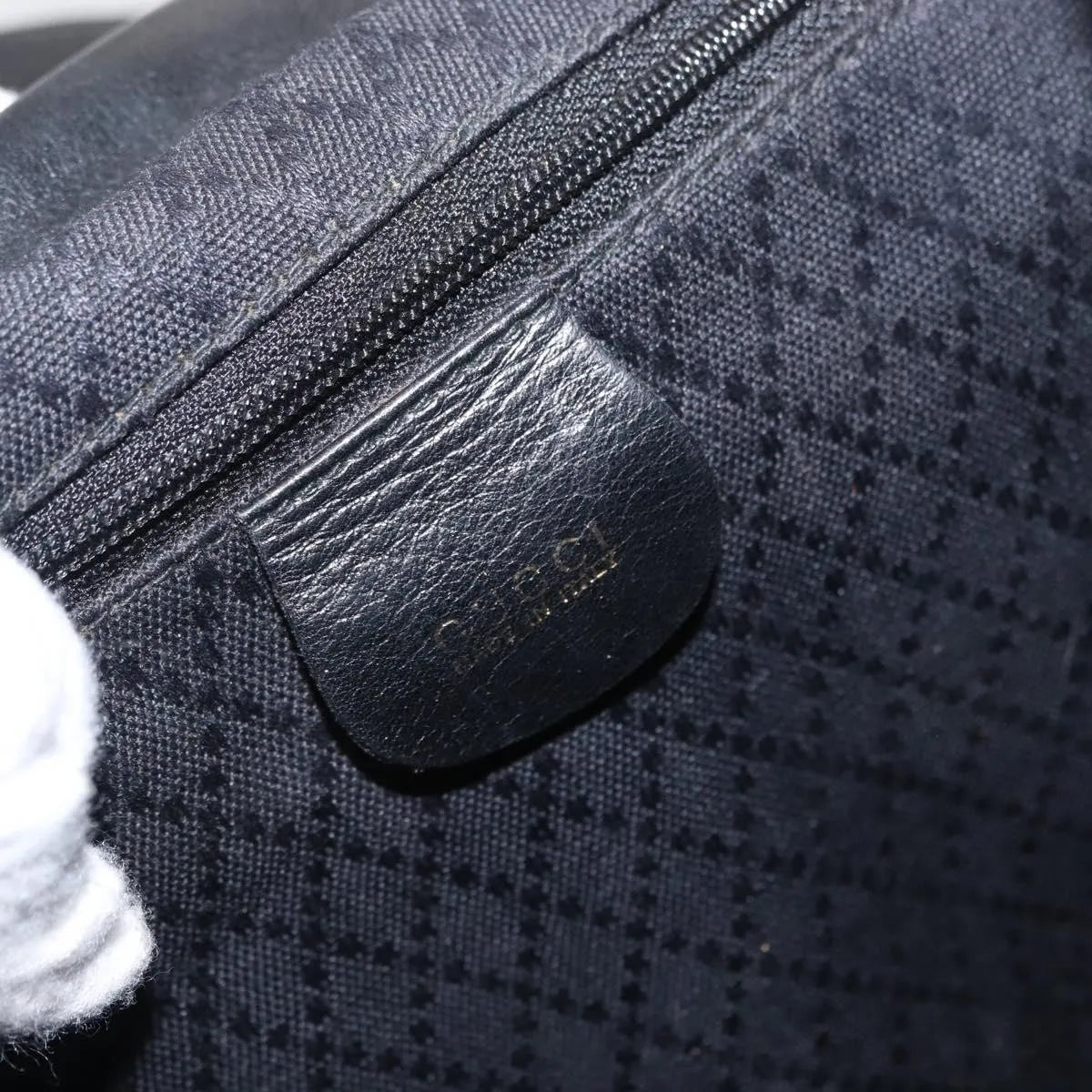 Gucci Vintage Bamboo Leather, Black, Leather, Backpack