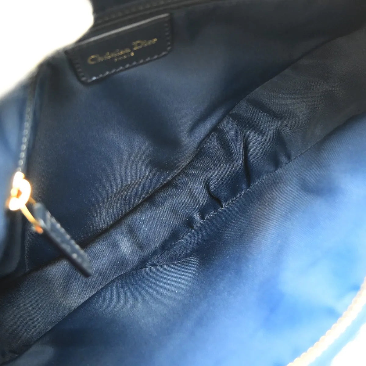 Christian Dior Vintage Trotteur Chain Canvas, Blue, Canvas, Shoulder Bag