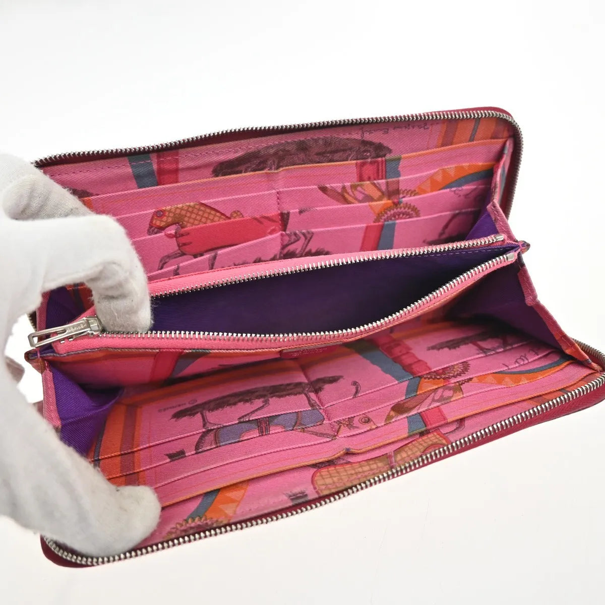 Hermes Azap Zip Around Epsom, Red, Leather, Wallet